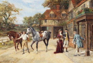 朝のギャロップの後はヘイウッド・ハーディ乗馬 Oil Paintings